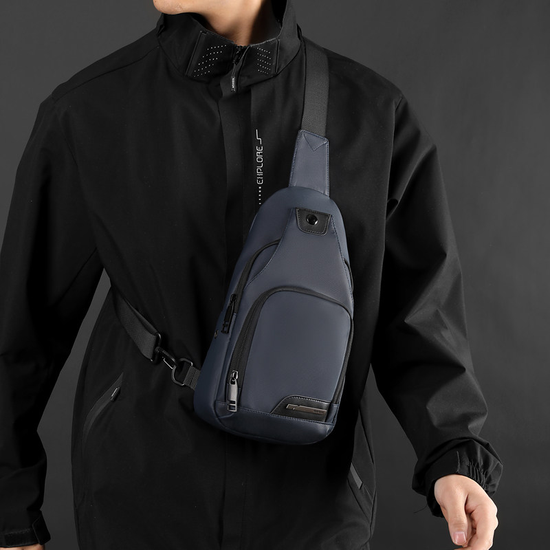 男士胸包多功能单肩包运动骑行小挎包小型背包牛津布多隔层斜挎包,淘宝优惠券,粉丝福利购,淘宝优惠卷