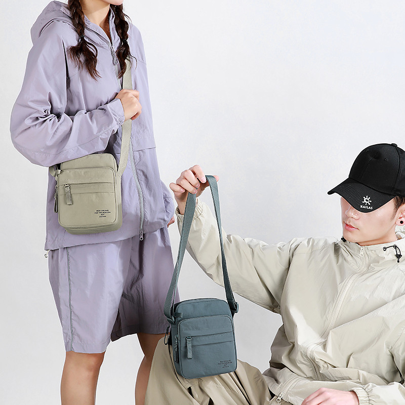 Men's multi-layered large capacity lightweight crossbody bag