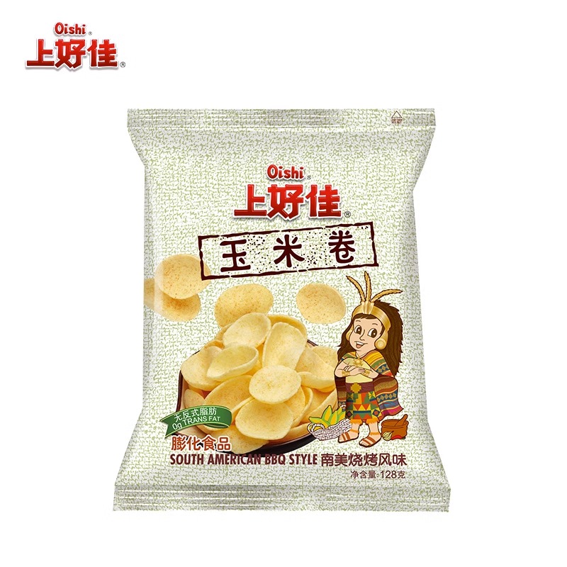 Oishi上好佳玉米卷膨化休闲食品网红零食小吃袋装美食128g/包-图3