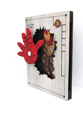 漫威钢铁侠电影背景墙壁画摆件