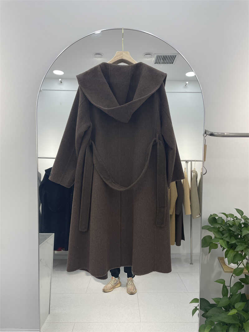 Autumn and winter soft and waxy loose baby camel hair double-sided cashmere coat