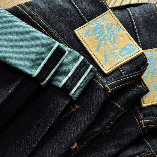 沾酱 棉麻EX316冬限定牛仔裤男 直筒赤耳丹宁 咔叽 秋季复古长裤 - 图1