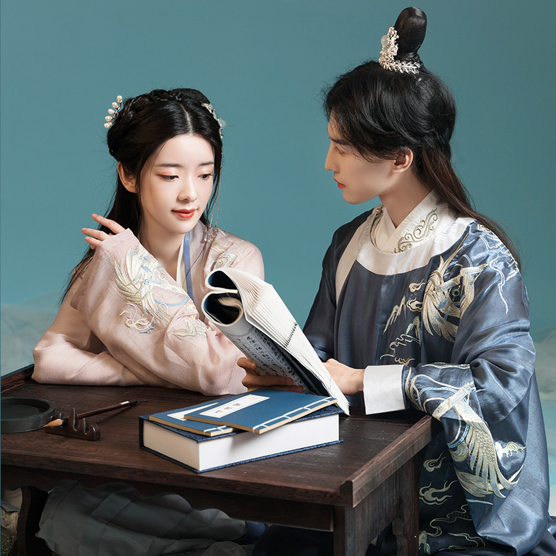 【流烟昔泠-山有书】原创cp男女汉服 流烟昔泠汉服