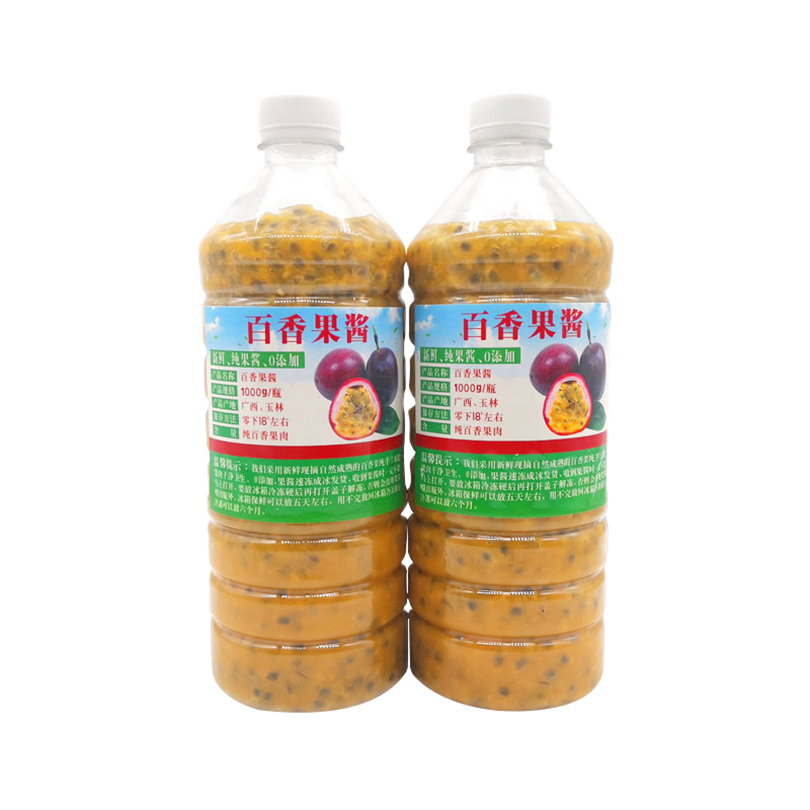庶州农社旗舰店。广西新鲜水果百香果酱原浆冲水浓缩瓶装冷冻果汁果肉奶茶店专用3