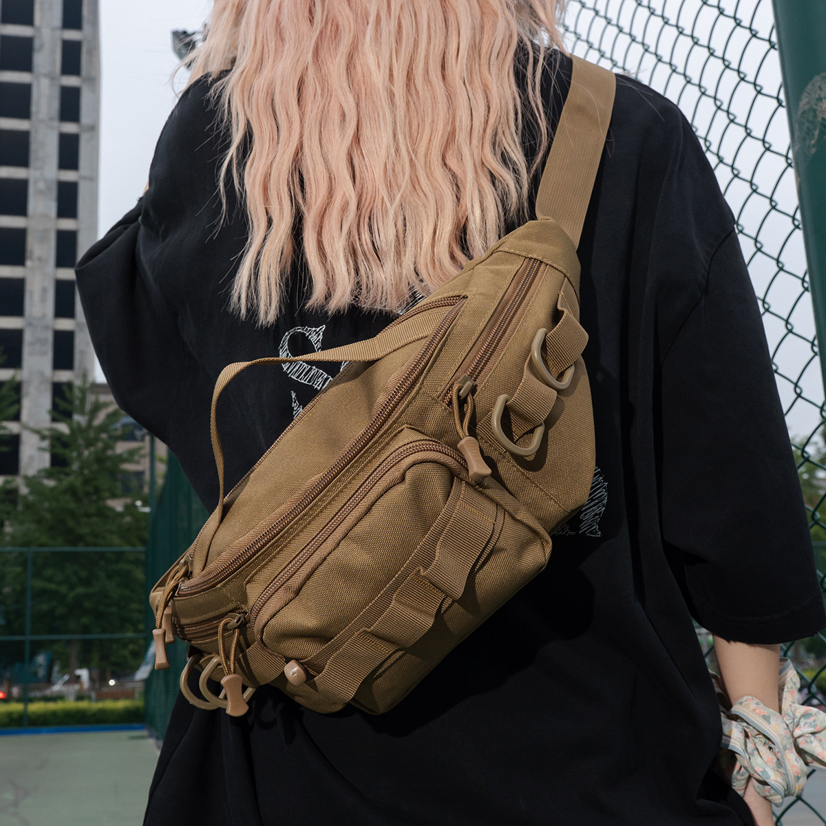 腰包男多功能户外战术工具斜挎单肩小型工地电工路亚防水工装胸包,淘宝优惠券,粉丝福利购,淘宝优惠卷