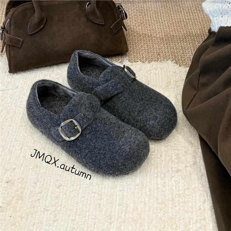 加绒勃肯鞋女两外穿2025秋冬新款不累脚巨好看的超火厚底半拖鞋子 - 图2