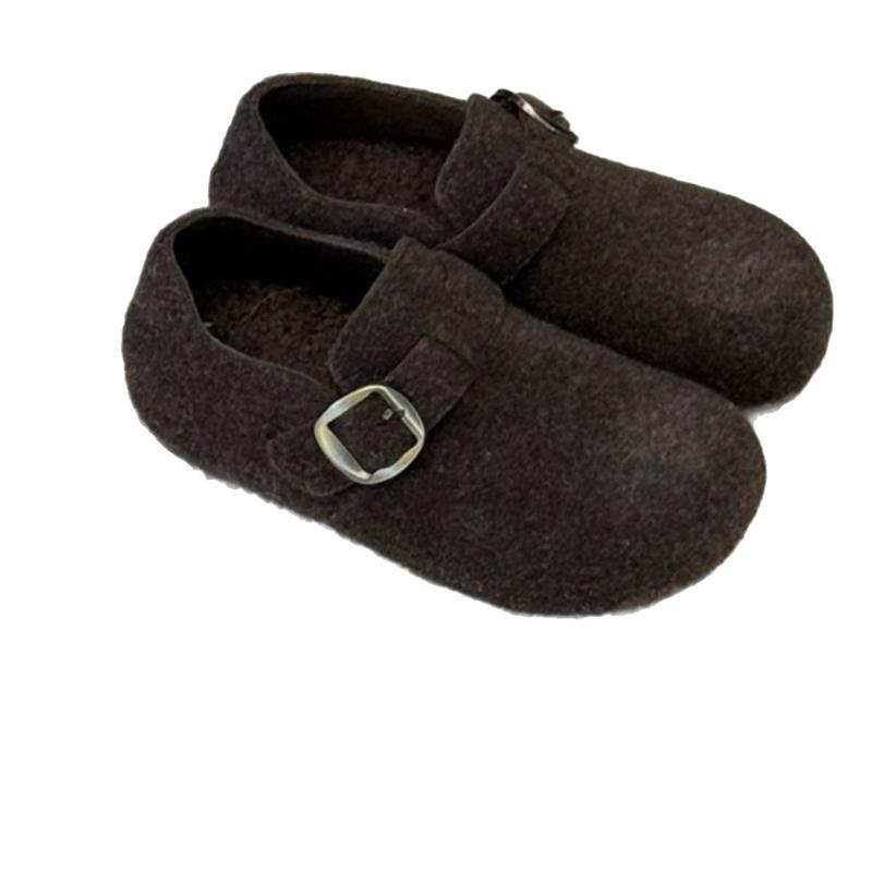 加绒勃肯鞋女两外穿2025秋冬新款不累脚巨好看的超火厚底半拖鞋子 - 图3