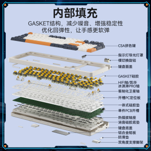 爱国者AG98三模热插拔机械键盘Gasket结构