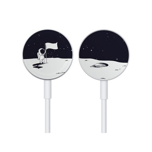 SkinAT 苹果手表充电器贴纸Apple iwatch磁力充电线保护贴膜 适用于Apple watchSE 5/4/3充电器 - 图0