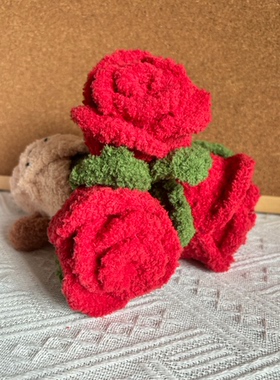 DIY手捧花jellycat可爱手工礼物钩织毛线材料包新手简单玫瑰花束