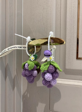 DIY葡萄杨紫明星手工钩织挂件毛线挂饰零基础材料包送朋友礼物