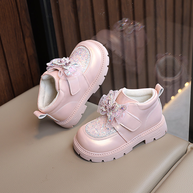 女童靴子儿童水晶短靴2025新款加绒秋冬女孩公主靴马丁靴爱莎皮靴,淘宝优惠券,粉丝福利购,淘宝优惠卷