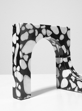 现代轻奢玄关装饰大理石拱门摆件
