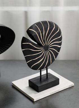 实木名宿摆件木质装饰侘寂风