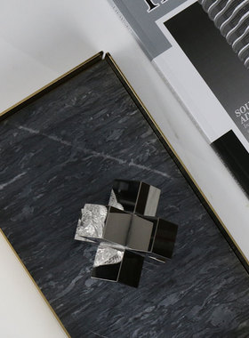 轻奢风大理石纹长方形洗手间托盘