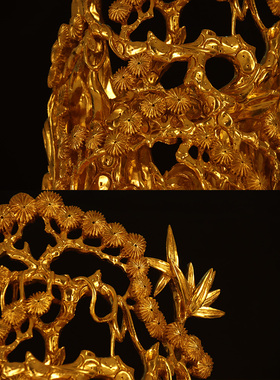 潮元素】潮州木雕立体镂空雕刻 -一鹿升发