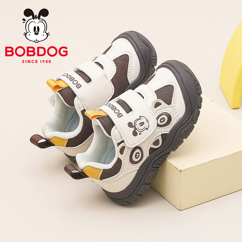 巴布豆童鞋儿童宝宝鞋男宝网面透气学步鞋春季新款防滑男童机能鞋 - 图1