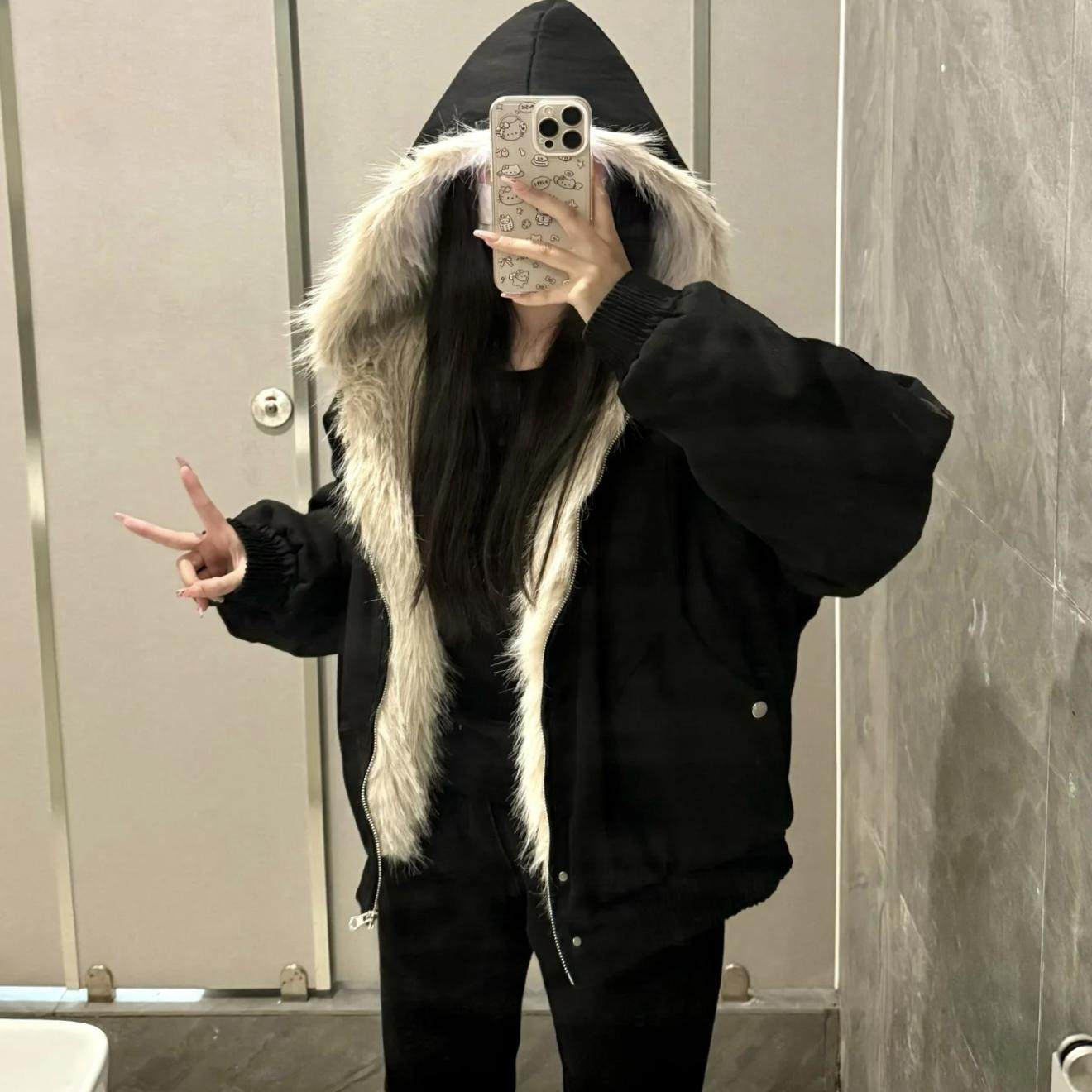 网红同款国潮原创座山雕冬季棉服短款cleanfit保暖加厚毛领外套,淘宝优惠券,粉丝福利购,淘宝优惠卷