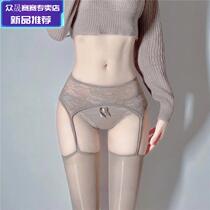 Big Code Harnesses Silk Stockings Love Black Silk Socks Sexy One-piece Oil Bright Socks Women Over Knee Non-slip Thin and Pants Socks