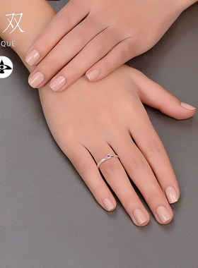 旅行简约大方风纯银戒指送女友