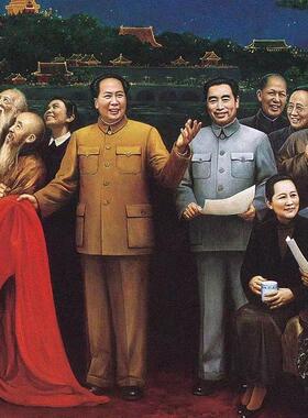 和谐昌盛爱国红色文化带框装饰画