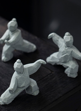 新中式太极石雕茶宠鱼缸摆件