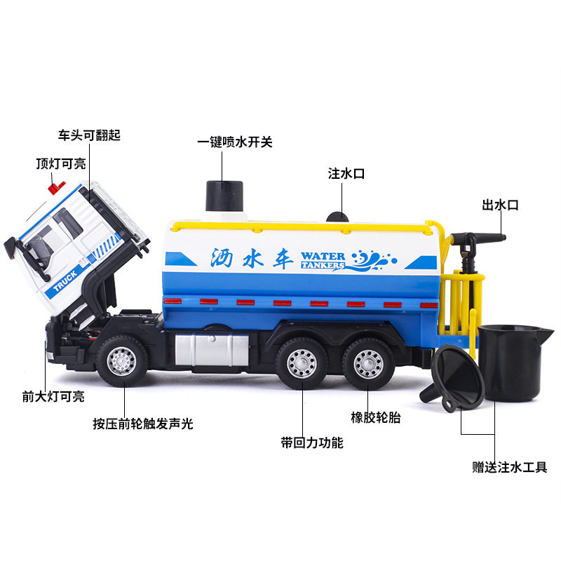 嘉业仿真合金消防车可喷水灭火车洒水车模型儿童声光回力玩具汽车,淘宝优惠券,粉丝福利购,淘宝优惠卷