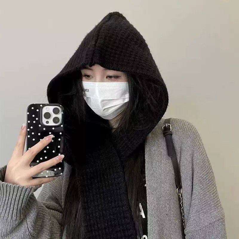 帽子围巾一体新款外搭秋冬季女针织连帽两用保暖百搭毛线披肩围脖,淘宝优惠券,粉丝福利购,淘宝优惠卷