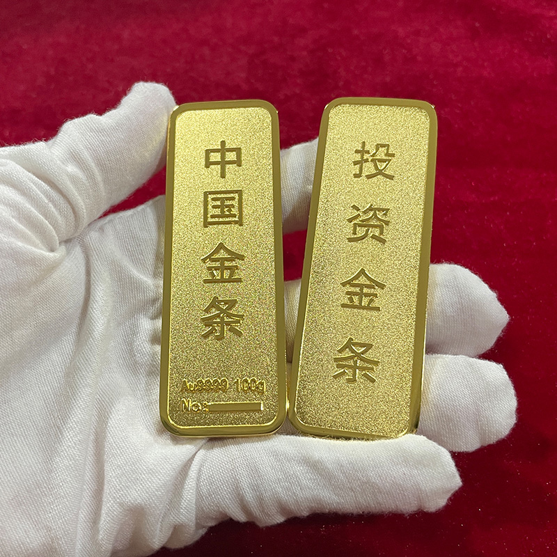 仿真金条金砖铜镀金样品金店银行展示柜台金条金块道具仿黄金新款-图2