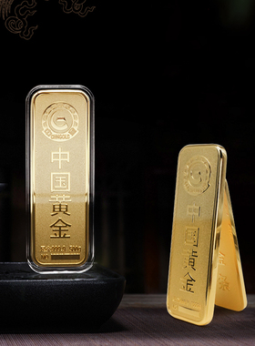 仿真镀金金条道具银行摆件道具铜