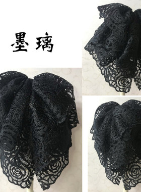 旗袍蕾丝黑色复古多层发卡
