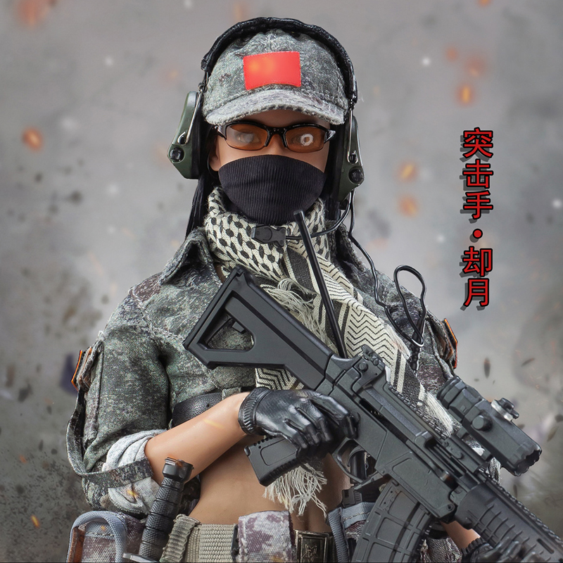 FLAGSET 1/6尼雅女队员女兵兵人手办兵妹妹退伍留念突击手却月 - 图2