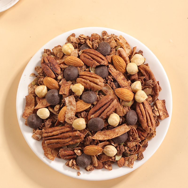 榛子巧克力可可烘焙燕麦片坚果水果酸奶碗谷物脆即食麦片营养早餐 - 图2