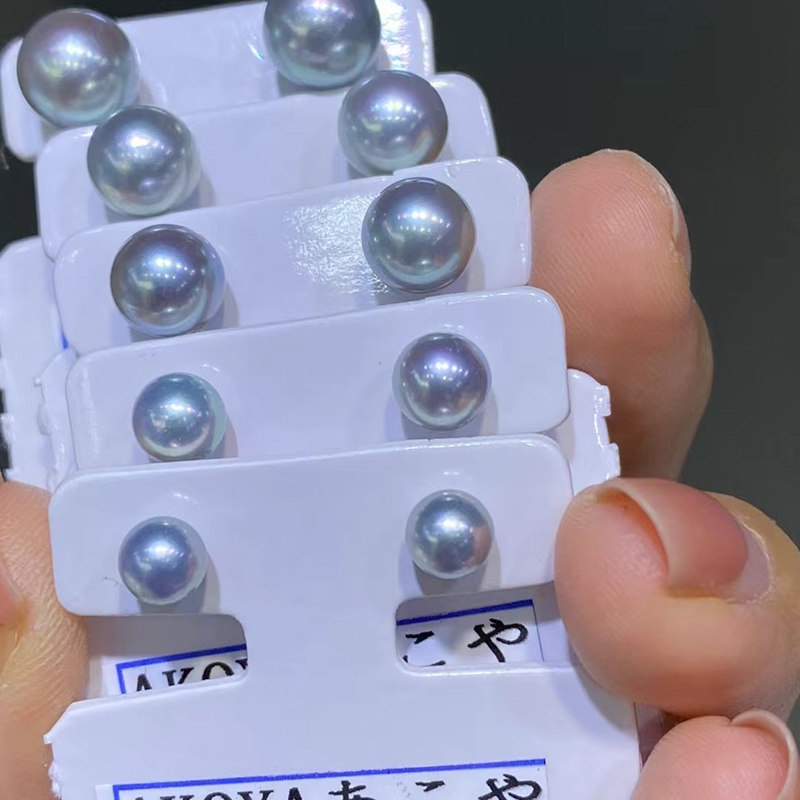 【真多麻小钢炮耳钉】天然海水日本极光银灰蓝简约珍珠耳钉18K金,淘宝优惠券,粉丝福利购,淘宝优惠卷