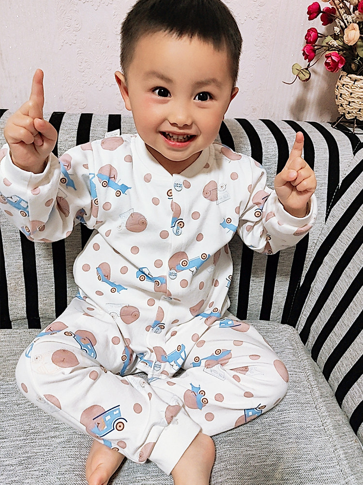 男童连体衣春秋2纯棉3-5岁睡衣 瑟女范睡衣/家居服套装