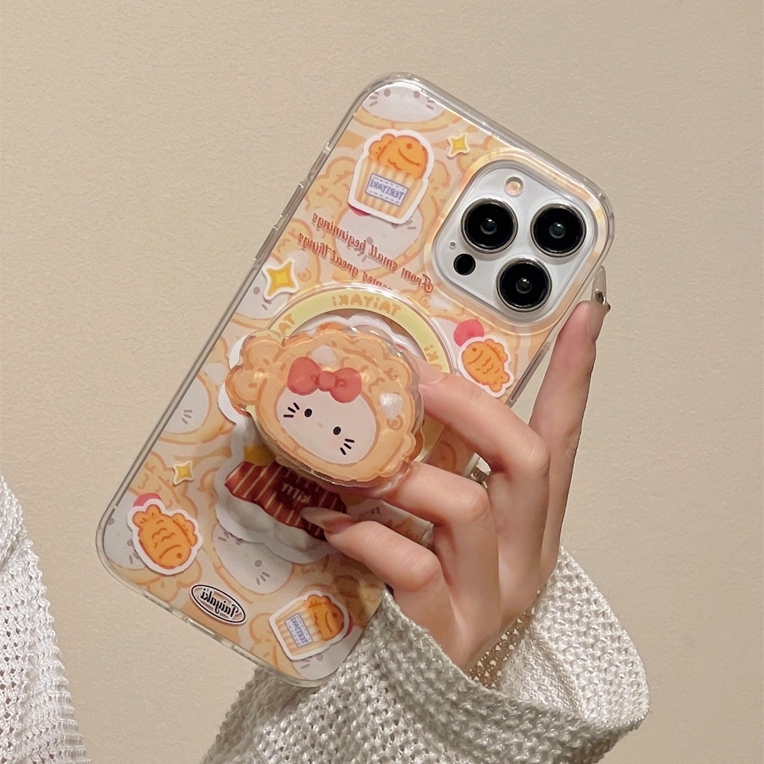 鲷鱼烧猫咪磁吸支架适用荣耀magic762/100pro/90/80GT/70/60se华为X40/300手机壳可爱X50i畅玩20女play8T/X9A,淘宝优惠券,粉丝福利购,淘宝优惠卷