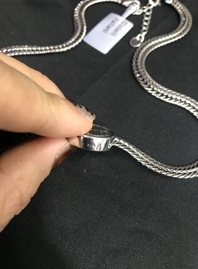 向卉中古意大利库存回流925欧洲老银蛇骨圆盘项链