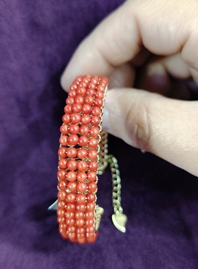 向卉意大利中古s925银手工编织宽版卡卡级糊糊手镯