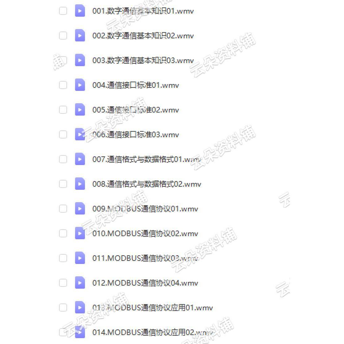 Modbus视频教程通讯通信协议源码串口开发工控零基础自学培训资料 - 图2