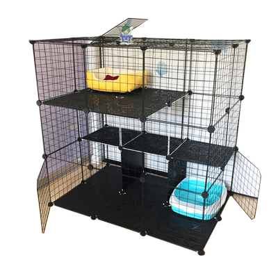 三层双层别墅猫笼大猫家用猫窝小型空笼笼子宠物室内猫舍咪猫围栏 虎窝淘