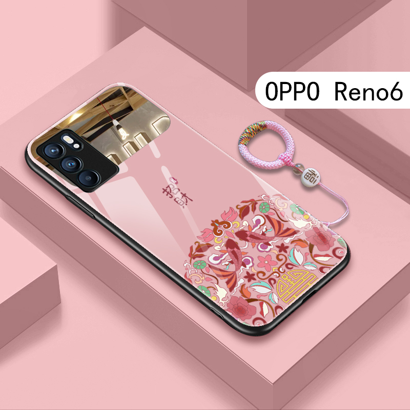 适用opporeno7手机壳reno9新款r17中国风2z国潮rono6pro+套rene8oppo镜面r15网红k9x女款5k情侣4se男3por玻璃 - 图1