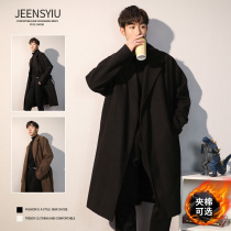 The wind coat mens medium long section Korean version Winter thickened Advanced senses Mao and the mens autumn and winter mens jacket