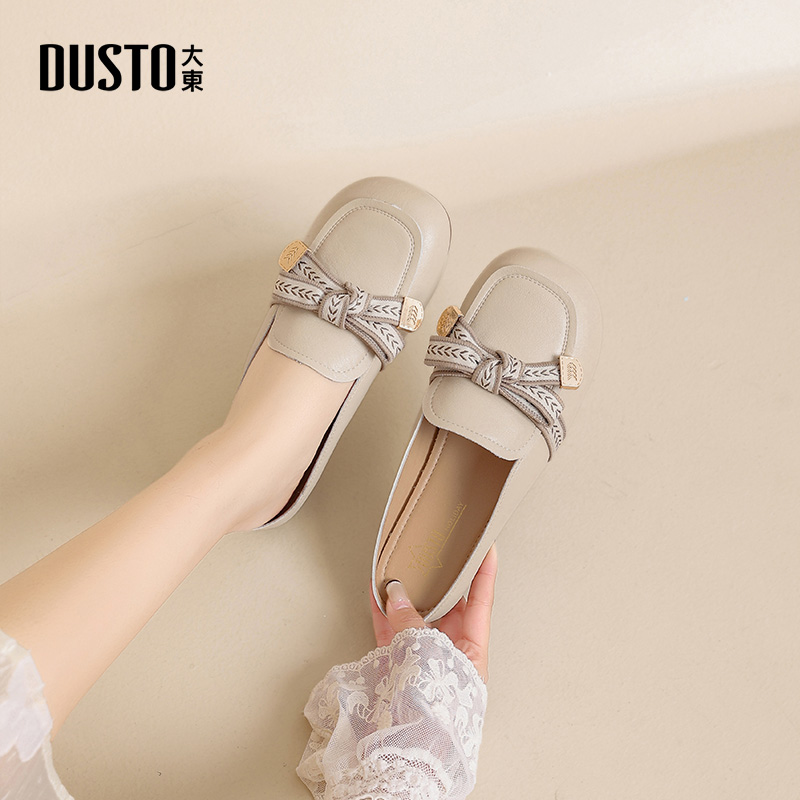 大东穆勒鞋女鞋2025夏新款休闲方跟低跟套脚舒适软底半拖鞋X0210 - 图0