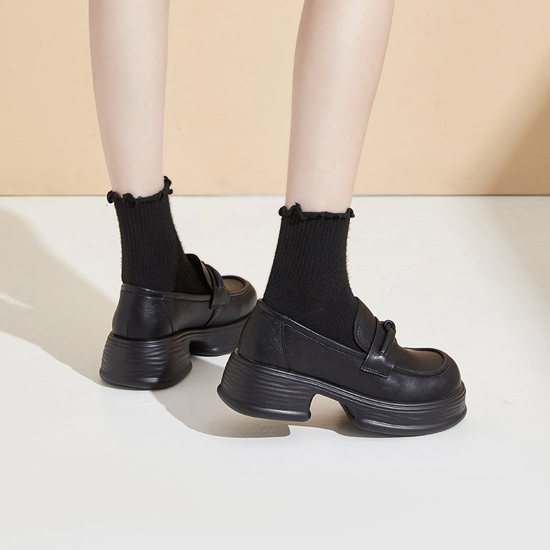 大东小皮鞋女2026春季新款学院高跟粗跟圆头套脚女鞋0105,淘宝优惠券,粉丝福利购,淘宝优惠卷