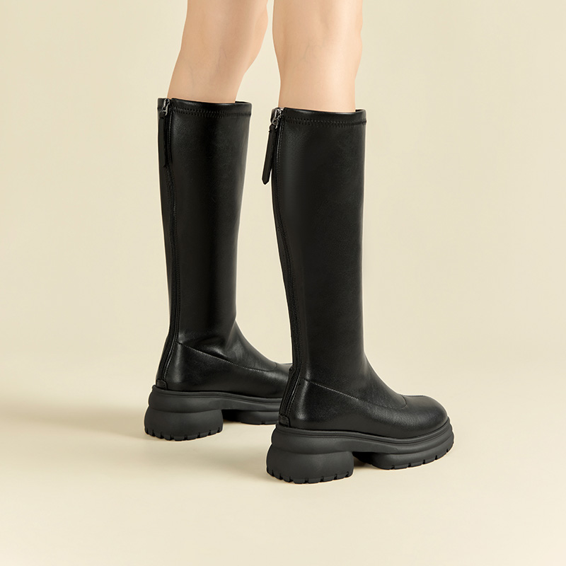 大东dd长筒靴女2025新款秋冬厚底骑士靴不过膝女靴子瘦瘦靴长靴女 - 图2