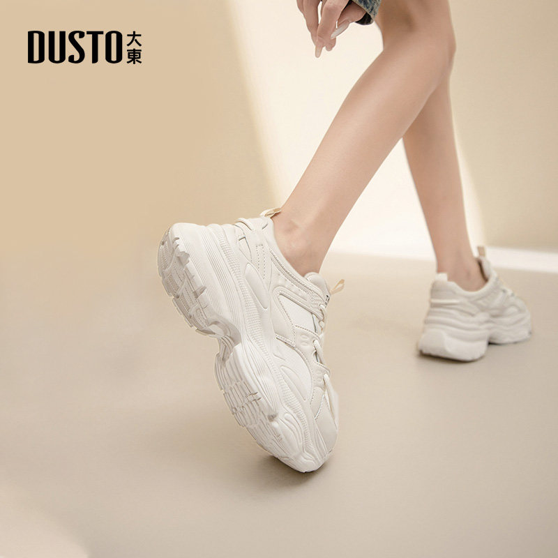 大东老爹鞋女鞋2025冬季新款时尚休闲平底高跟系带圆头简约D1381,淘宝优惠券,粉丝福利购,淘宝优惠卷