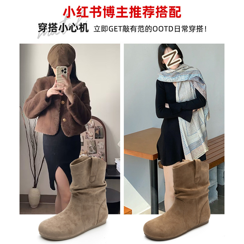 大东时装靴女鞋2025冬新款复古西部堆堆靴加绒美拉德勃肯短靴022,淘宝优惠券,粉丝福利购,淘宝优惠卷