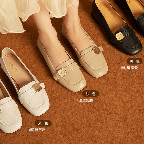 大东乐福鞋女鞋2026秋季新款英伦小皮鞋女舒适不累脚百搭通勤单鞋 - 图2