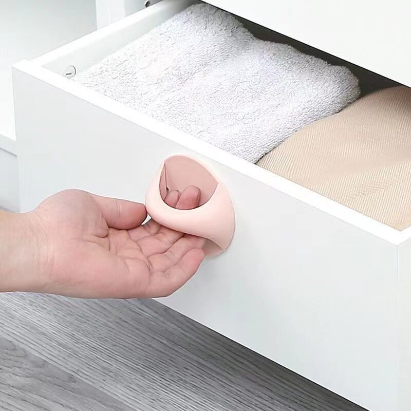Door handle adhesive type punch-free auxiliary handle cabinet refrigerator wardrobe door sliding door drawer plastic glass
