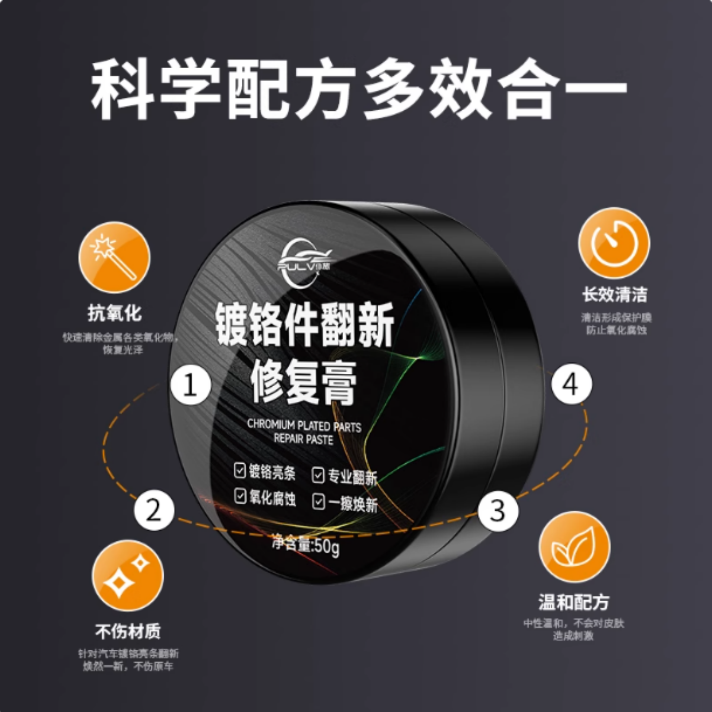 汽车车标镀铬装饰亮条电镀翻新氧化金属防锈剂铁锈去除剂修复神器 - 图0